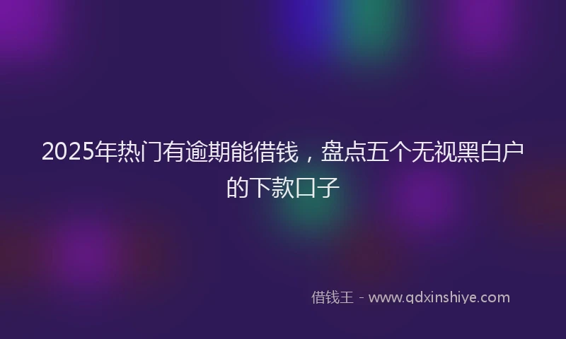 2025年热门有逾期能借钱，盘点五个无视黑白户的下款口子