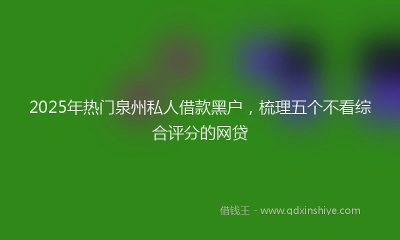 2025年热门泉州私人借款黑户，梳理五个不看综合评分的网贷