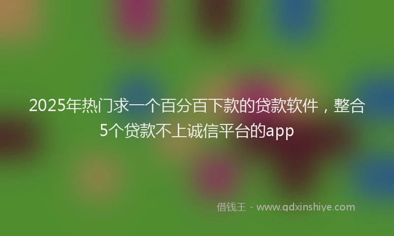 2025年热门求一个百分百下款的贷款软件，整合5个贷款不上诚信平台的app
