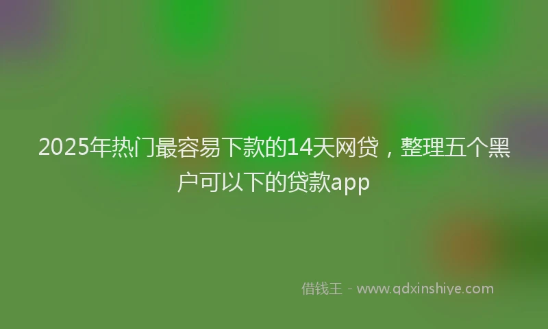 2025年热门最容易下款的14天网贷，整理五个黑户可以下的贷款app