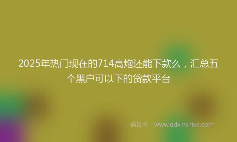 2025年热门现在的714高炮还能下款么，汇总五个黑户可以下的贷款平台