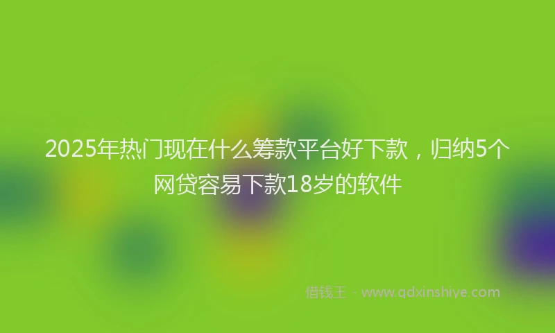 2025年热门现在什么筹款平台好下款，归纳5个网贷容易下款18岁的软件