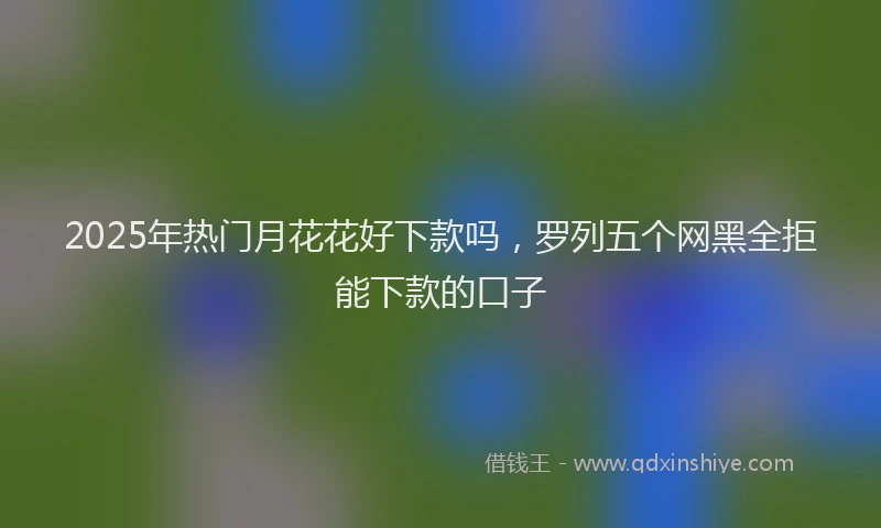 2025年热门月花花好下款吗，罗列五个网黑全拒能下款的口子