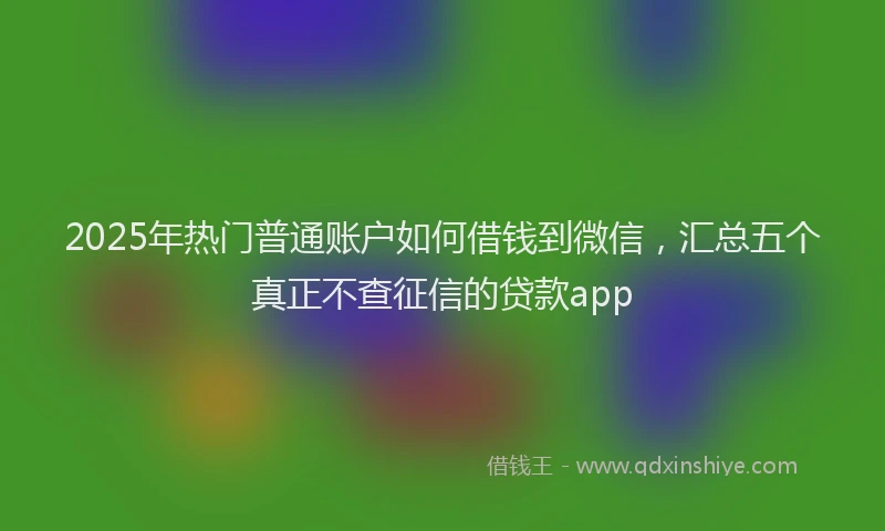 2025年热门普通账户如何借钱到微信，汇总五个真正不查征信的贷款app