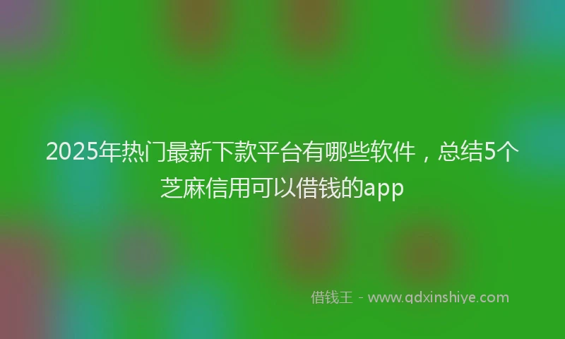 2025年热门最新下款平台有哪些软件，总结5个芝麻信用可以借钱的app