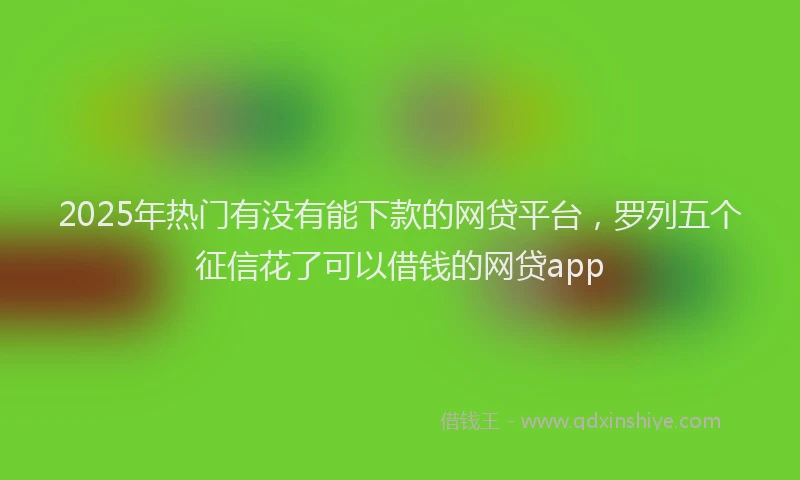 2025年热门有没有能下款的网贷平台，罗列五个征信花了可以借钱的网贷app