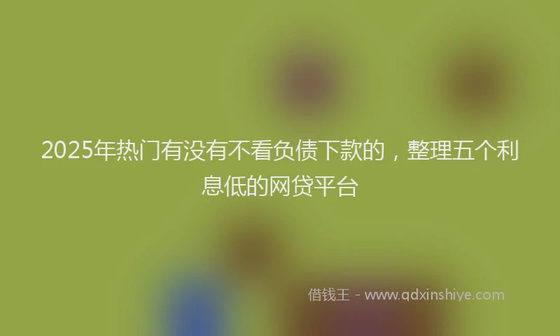 2025年热门有没有不看负债下款的，整理五个利息低的网贷平台