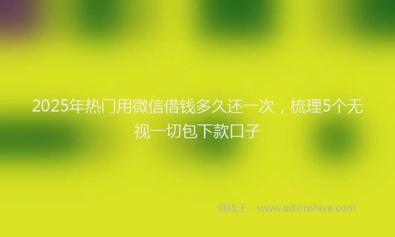 2025年热门用微信借钱多久还一次，梳理5个无视一切包下款口子