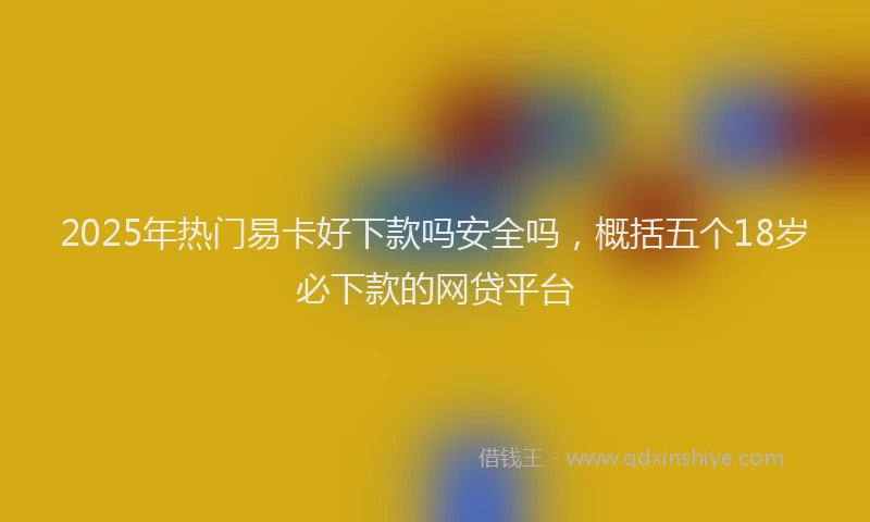 2025年热门易卡好下款吗安全吗，概括五个18岁必下款的网贷平台
