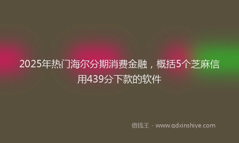 2025年热门海尔分期消费金融，概括5个芝麻信用439分下款的软件