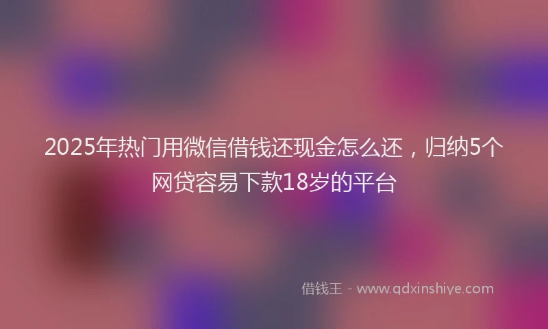 2025年热门用微信借钱还现金怎么还，归纳5个网贷容易下款18岁的平台
