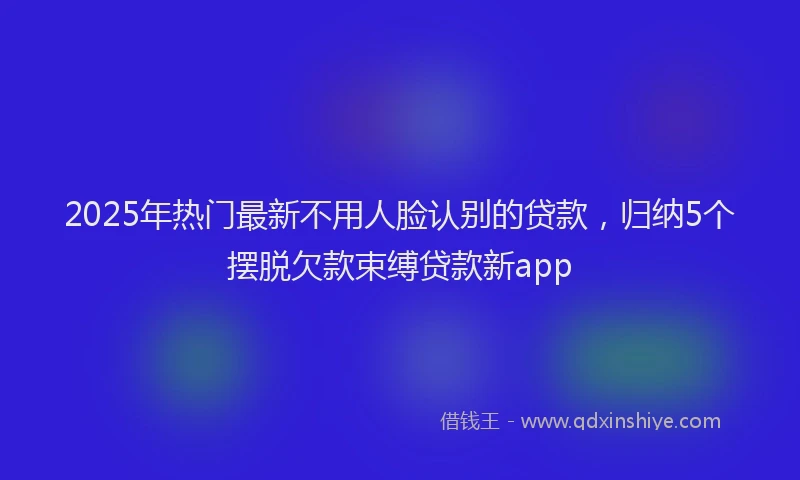 2025年热门最新不用人脸认别的贷款，归纳5个摆脱欠款束缚贷款新app