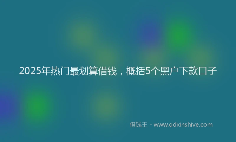 2025年热门最划算借钱，概括5个黑户下款口子