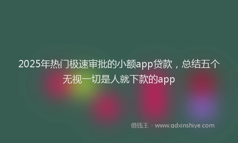 2025年热门极速审批的小额app贷款，总结五个无视一切是人就下款的app