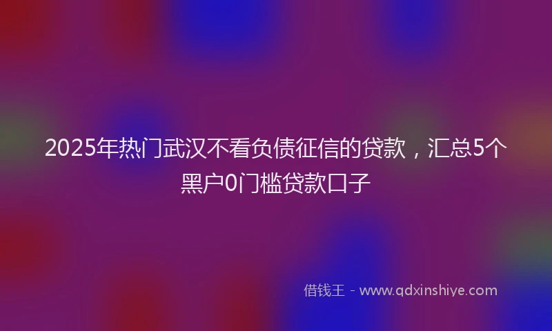 2025年热门武汉不看负债征信的贷款，汇总5个黑户0门槛贷款口子
