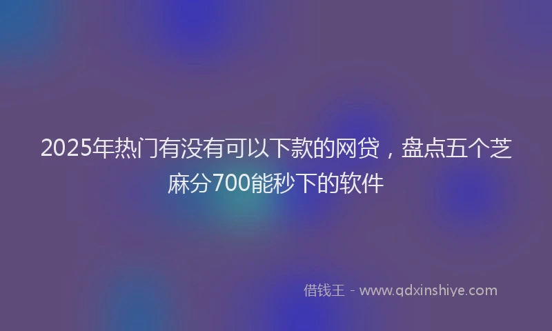 2025年热门有没有可以下款的网贷，盘点五个芝麻分700能秒下的软件