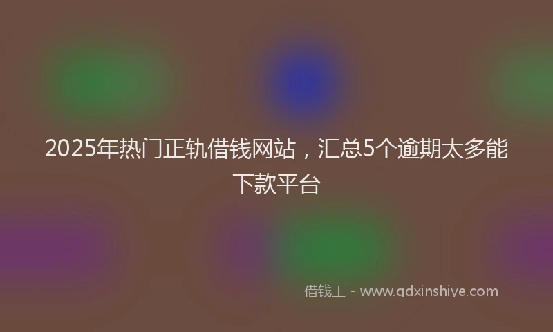 2025年热门正轨借钱网站，汇总5个逾期太多能下款平台