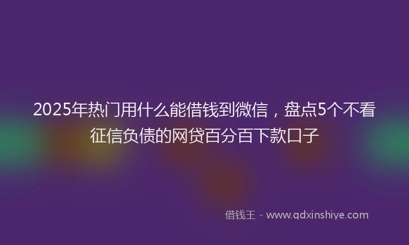 2025年热门用什么能借钱到微信，盘点5个不看征信负债的网贷百分百下款口子