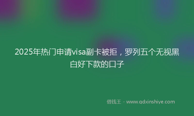 2025年热门申请visa副卡被拒，罗列五个无视黑白好下款的口子