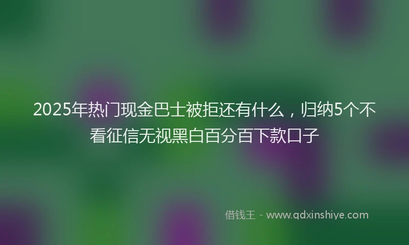 2025年热门现金巴士被拒还有什么，归纳5个不看征信无视黑白百分百下款口子