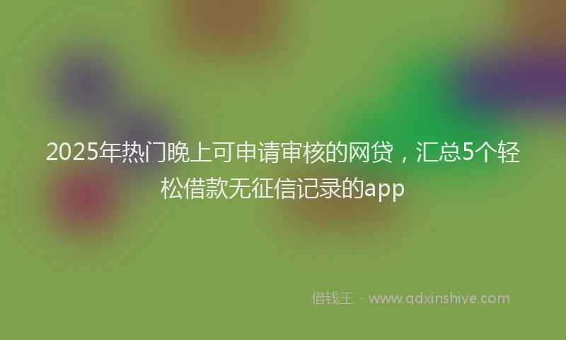 2025年热门晚上可申请审核的网贷，汇总5个轻松借款无征信记录的app