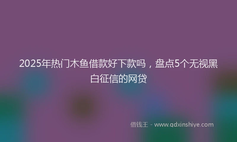 2025年热门木鱼借款好下款吗，盘点5个无视黑白征信的网贷