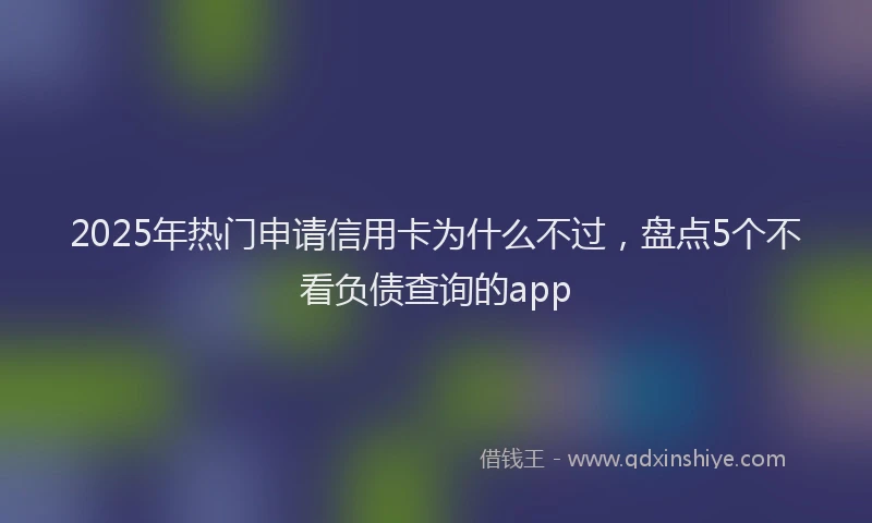 2025年热门申请信用卡为什么不过，盘点5个不看负债查询的app