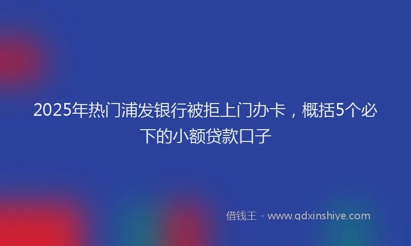 2025年热门浦发银行被拒上门办卡，概括5个必下的小额贷款口子