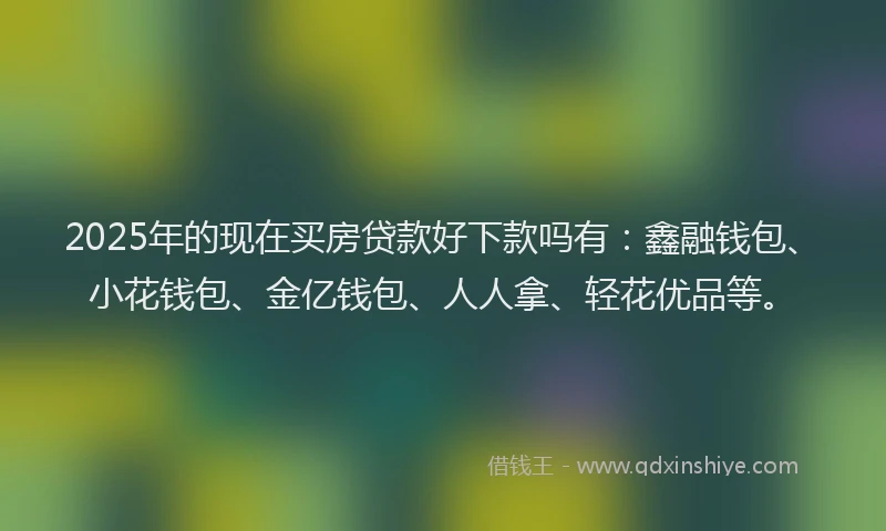 2025年的现在买房贷款好下款吗有：鑫融钱包、小花钱包、金亿钱包、人人拿、轻花优品等。