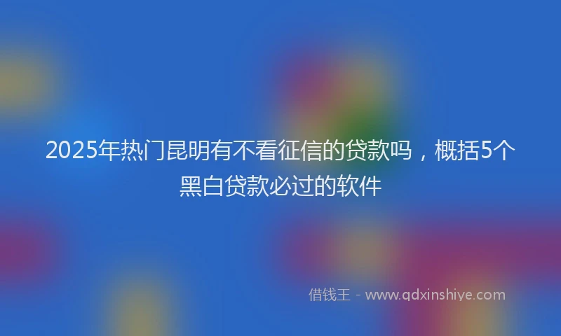 2025年热门昆明有不看征信的贷款吗，概括5个黑白贷款必过的软件