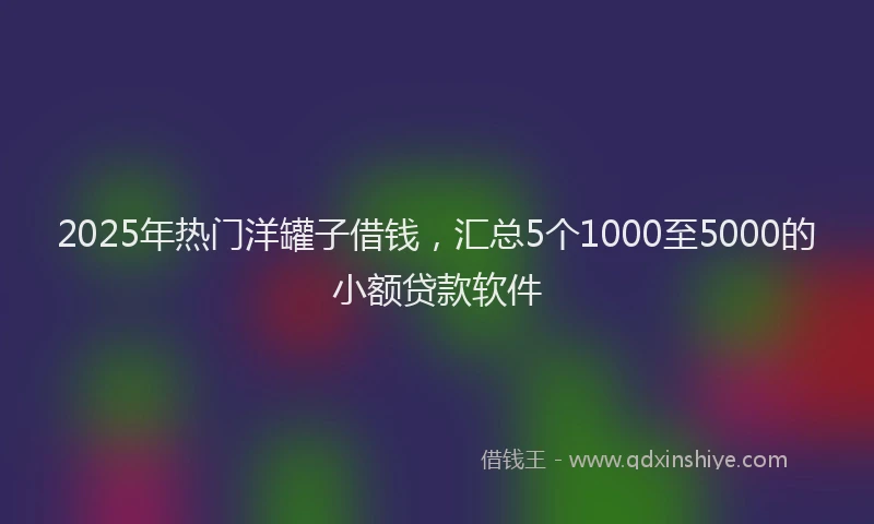 2025年热门洋罐子借钱，汇总5个1000至5000的小额贷款软件