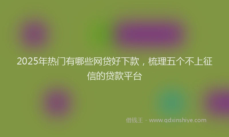 2025年热门有哪些网贷好下款，梳理五个不上征信的贷款平台