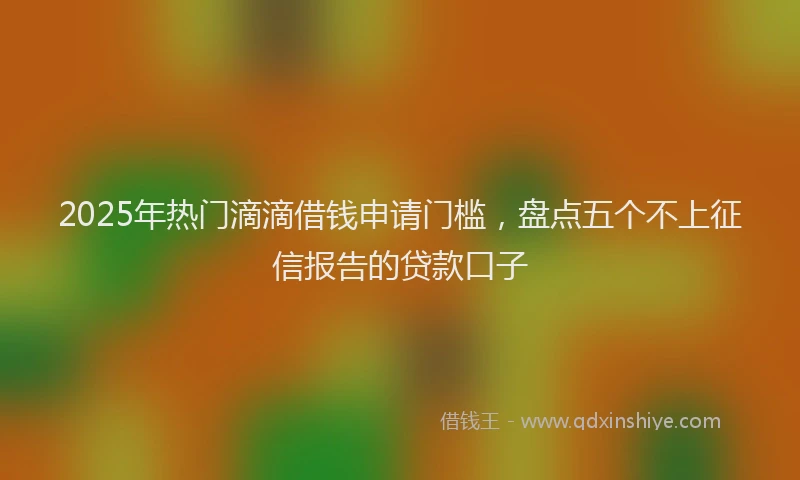 2025年热门滴滴借钱申请门槛，盘点五个不上征信报告的贷款口子