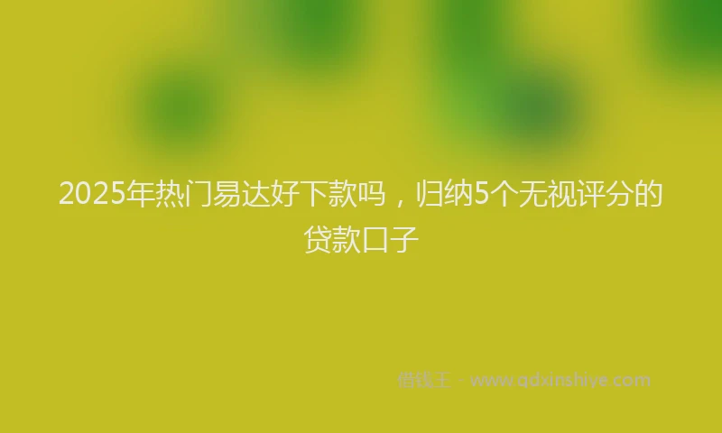 2025年热门易达好下款吗，归纳5个无视评分的贷款口子