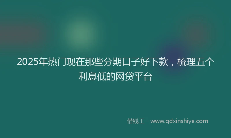 2025年热门现在那些分期口子好下款，梳理五个利息低的网贷平台