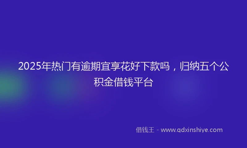 2025年热门有逾期宜享花好下款吗，归纳五个公积金借钱平台