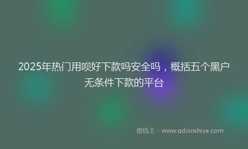 2025年热门用呗好下款吗安全吗，概括五个黑户无条件下款的平台