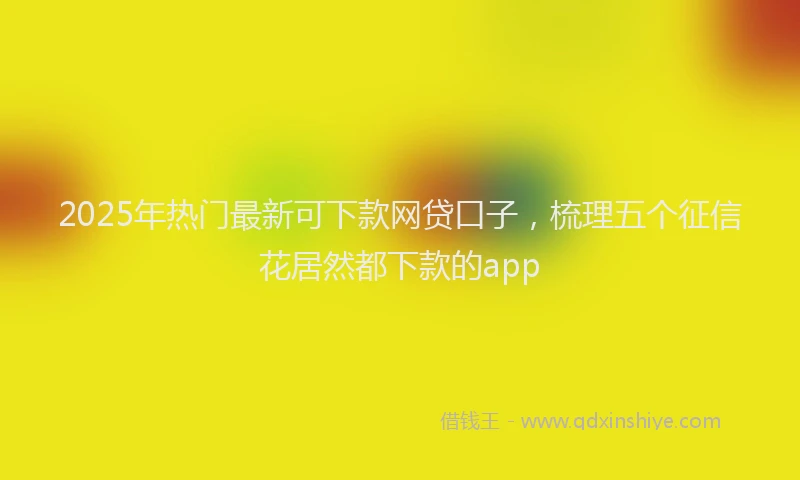 2025年热门最新可下款网贷口子，梳理五个征信花居然都下款的app