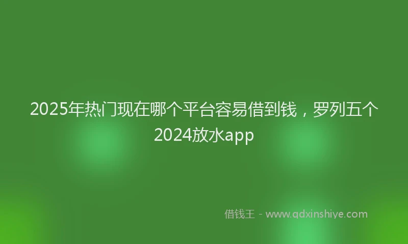 2025年热门现在哪个平台容易借到钱，罗列五个2024放水app