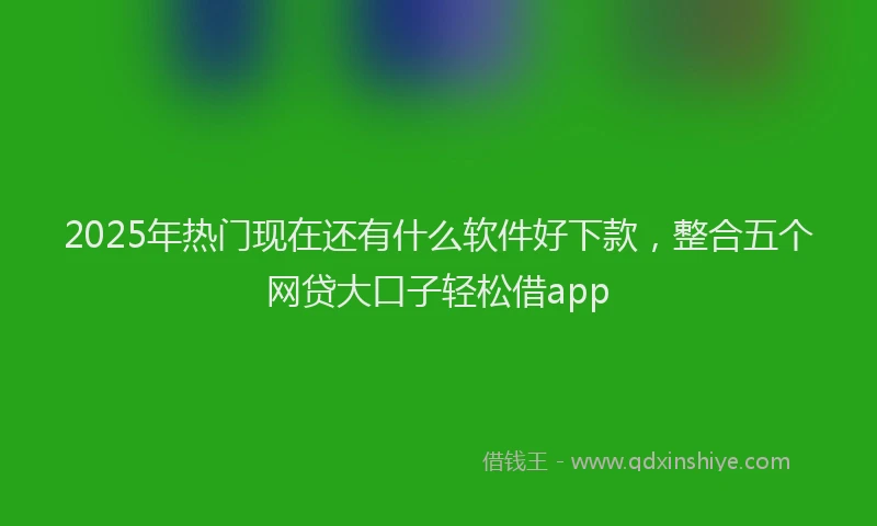 2025年热门现在还有什么软件好下款，整合五个网贷大口子轻松借app