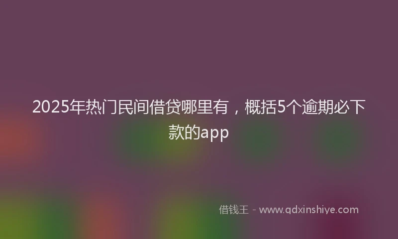 2025年热门民间借贷哪里有，概括5个逾期必下款的app