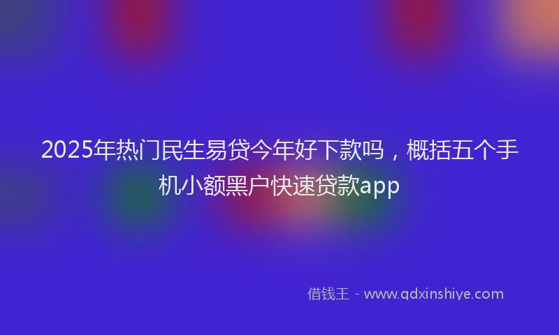 2025年热门民生易贷今年好下款吗，概括五个手机小额黑户快速贷款app