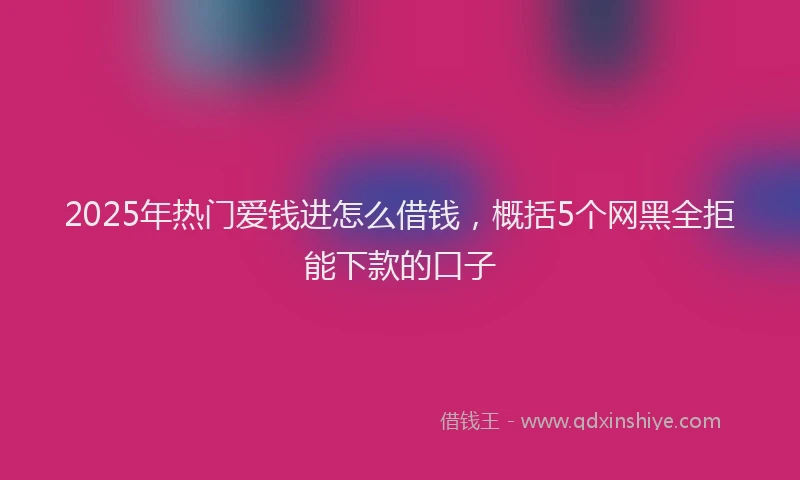 2025年热门爱钱进怎么借钱，概括5个网黑全拒能下款的口子