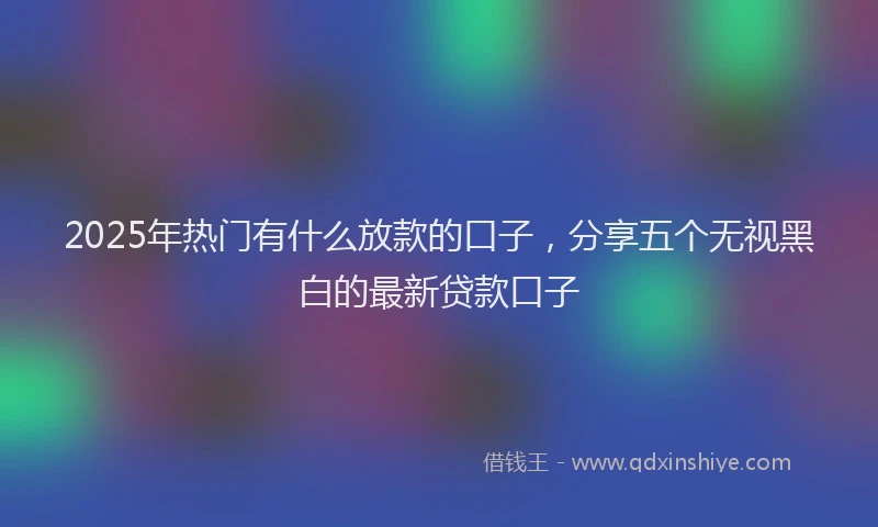 2025年热门有什么放款的口子，分享五个无视黑白的最新贷款口子