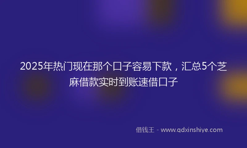 2025年热门现在那个口子容易下款，汇总5个芝麻借款实时到账速借口子