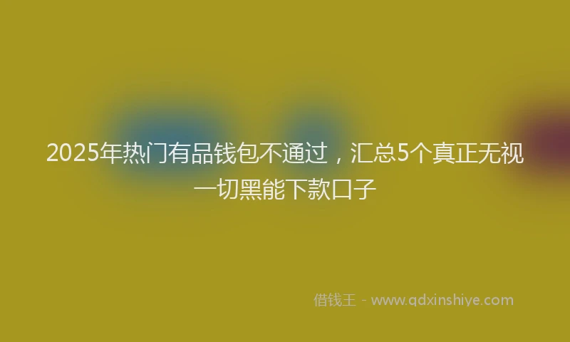 2025年热门有品钱包不通过，汇总5个真正无视一切黑能下款口子