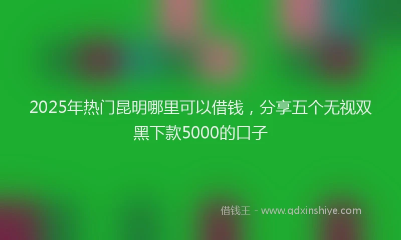 2025年热门昆明哪里可以借钱，分享五个无视双黑下款5000的口子
