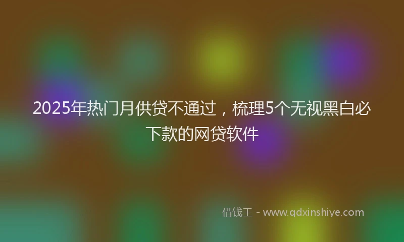 2025年热门月供贷不通过，梳理5个无视黑白必下款的网贷软件