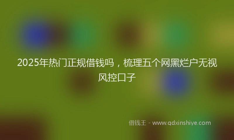 2025年热门正规借钱吗，梳理五个网黑烂户无视风控口子
