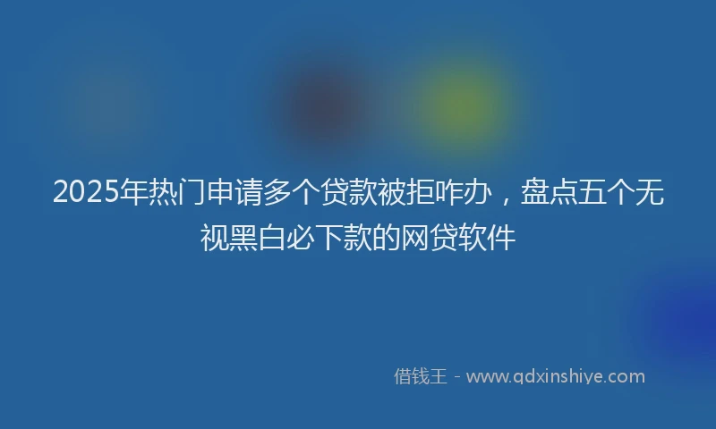 2025年热门申请多个贷款被拒咋办，盘点五个无视黑白必下款的网贷软件